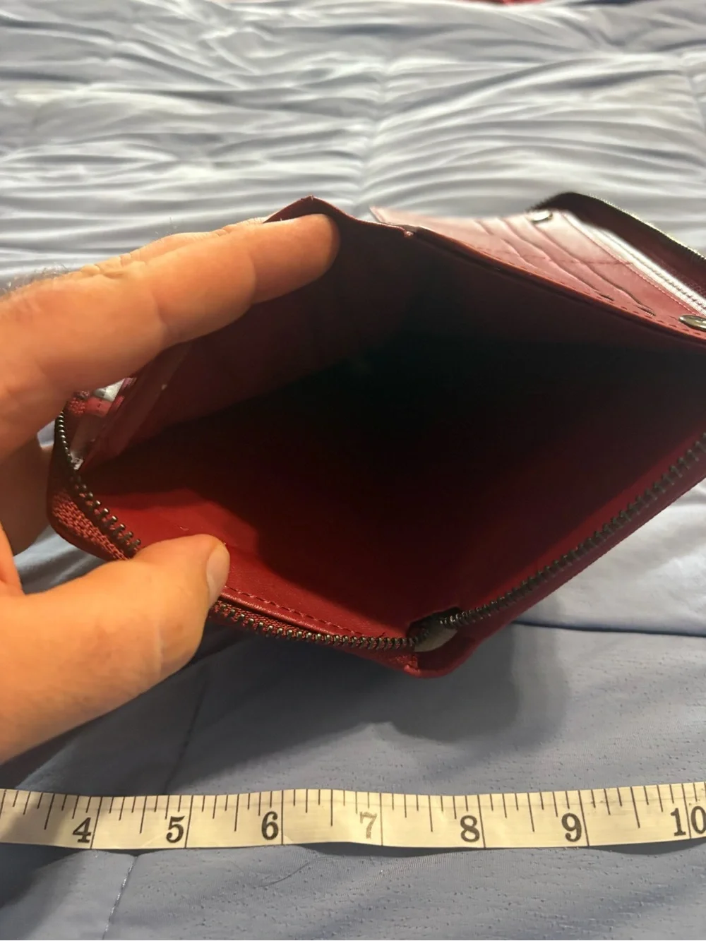 Badgley Mischka Red Textured Leather Wallet Clutch